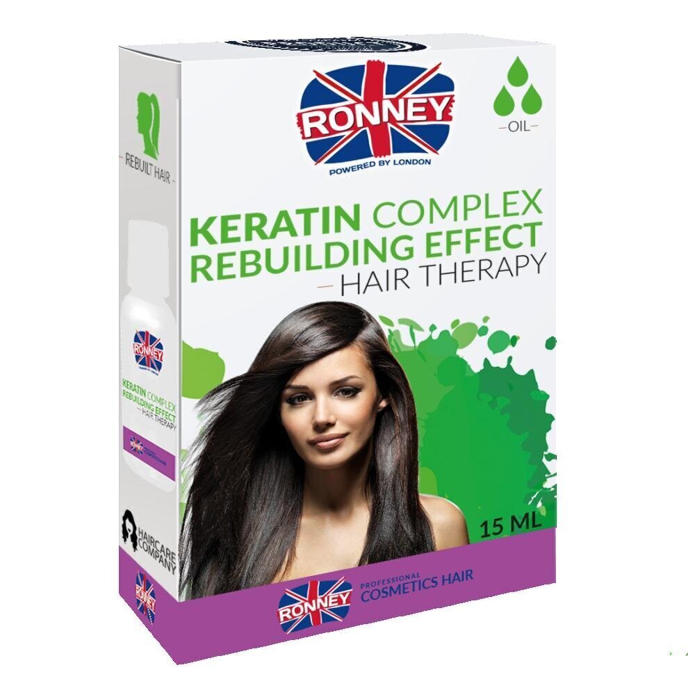 Matu eļļa ar keratīna kompleksu Ronney Hair Therapy 15 ml cena un informācija | Matu uzlabošanai | 220.lv