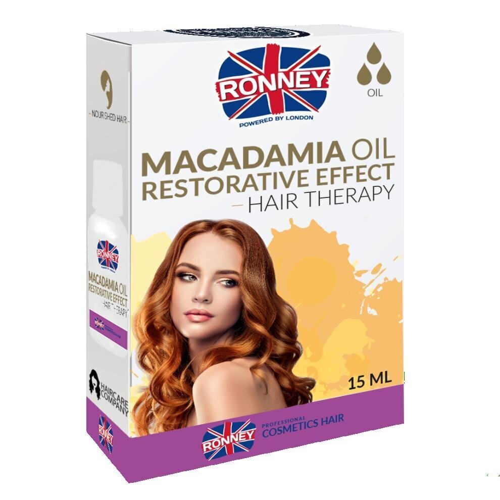 Makadāmijas eļļa matiem Ronney Hair Therapy 15 ml cena un informācija | Matu uzlabošanai | 220.lv