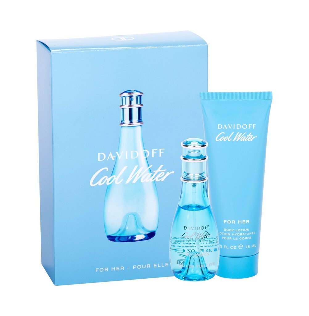 Komplekts Davidoff Cool Water: EDT 30 ml + ķermeņa losjons 75 ml cena un informācija | Sieviešu smaržas | 220.lv