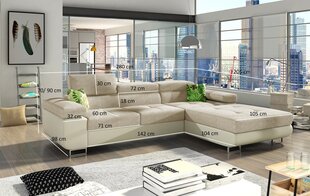 Mīksts stūra dīvāns Armando, zilas krāsas cena un informācija | Stūra dīvāni | 220.lv