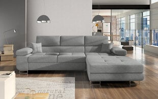 Mīksts stūra dīvāns Armando, gaiši pelēkas krāsas cena un informācija | Stūra dīvāni | 220.lv