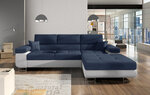 Мягкий угловой диван Armando, синий/белый