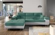 Stūra dīvāns Armando, tumši zaļš/balts cena un informācija | Stūra dīvāni | 220.lv