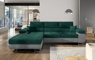 Stūra dīvāns Armando, tumši zaļš/pelēks cena un informācija | Stūra dīvāni | 220.lv