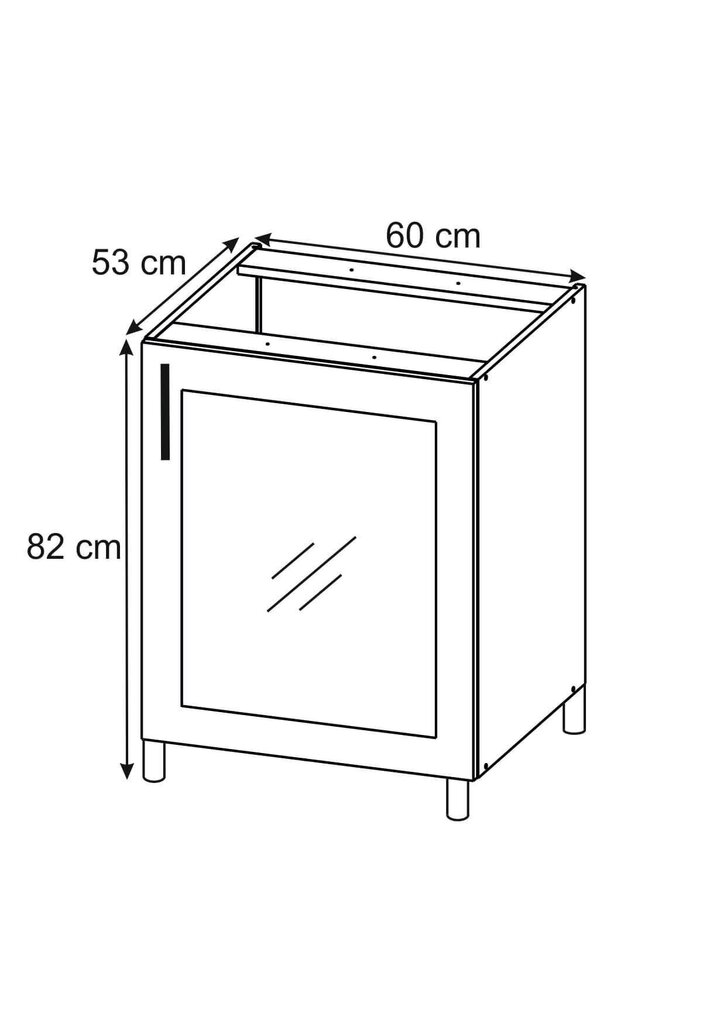 Virtuves skapītis Lupus Luna Gloss 1DS 60 cm, krēmkrāsas  cena un informācija | Virtuves skapīši | 220.lv