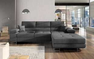 Stūra dīvāns Armando, tumši pelēkas krāsas cena un informācija | Stūra dīvāni | 220.lv