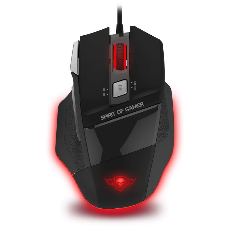 Spirit Of Gamer Pro Series Spēļu Optiskā Pele PRO-M8 Light Edition, Melna cena un informācija | Peles | 220.lv