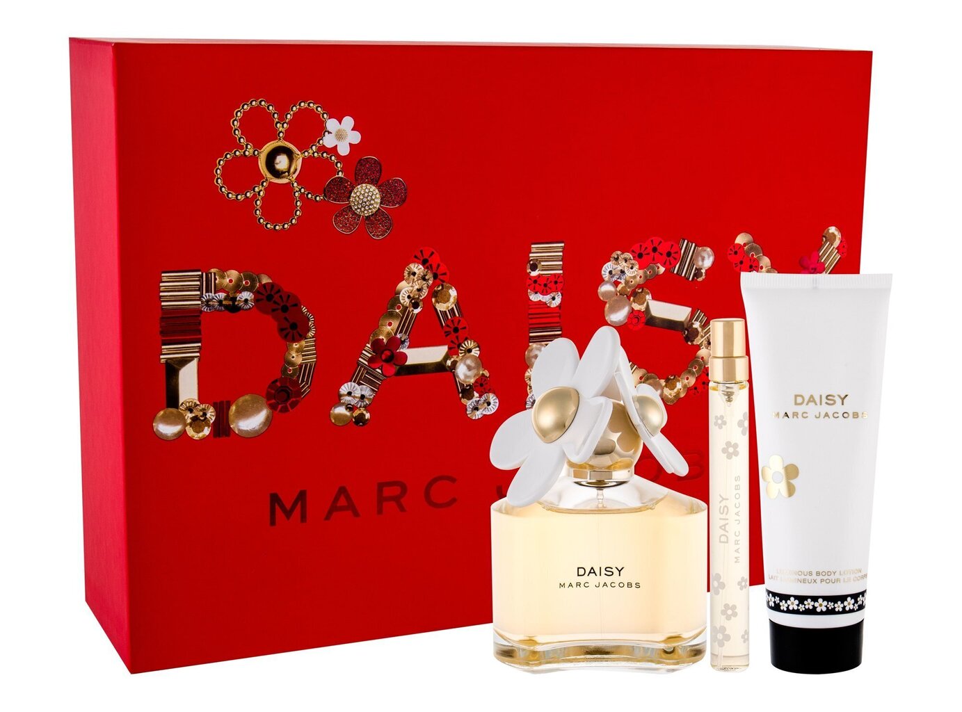 Komplekts Marc Jacobs Daisy: EDT 100 ml + Ķermeņa losjons 75 ml + Sprejs 10 ml cena un informācija | Sieviešu smaržas | 220.lv