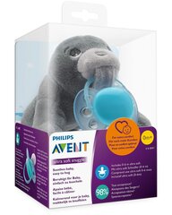 Соска с плюшевой игрушкой Philips Avent «Ultra soft», 0-6 мес., SCF348/14 цена и информация | Пустышки | 220.lv