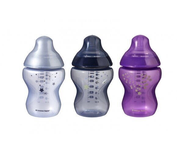 Pudeļu komplekts Tommee Tippee Midnight Skies 3 x 260 ml, 422598 цена и информация | Bērnu pudelītes un to aksesuāri | 220.lv