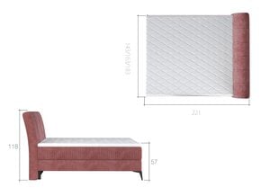 Gulta Aderito, 160x200 cm, rozā cena un informācija | Gultas | 220.lv