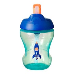 Tommee Tippee самостоятельная чашка с соломенной для мальчика 7м+, 230 мл, 447155 цена и информация | Бутылочки и аксессуары | 220.lv