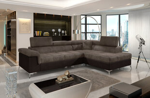 Stūra dīvāns NORE Eridano, gaiši brūns/tumši brūns cena un informācija | Stūra dīvāni | 220.lv
