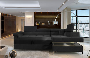 Stūra dīvāns Eridano, gaiši pelēks/balts cena un informācija | Stūra dīvāni | 220.lv