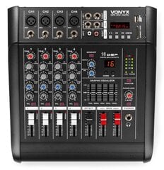 Vonyx AM5A 5-канальный микшер с усилителем и DSP/BT/SD/USB/MP3 цена и информация | DJ пульты | 220.lv