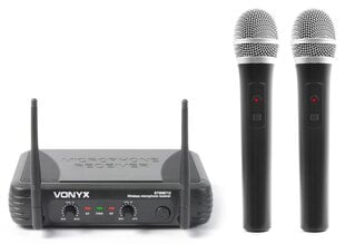 Vonyx STWM712 VHF Bezvadu mikrofonu komplekts 2-kanālu cena un informācija | Mikrofoni | 220.lv
