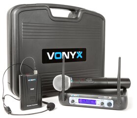 Vonyx WM512C 2-канала VHF Комплект беспроводных микрофонов цена и информация | Микрофоны | 220.lv