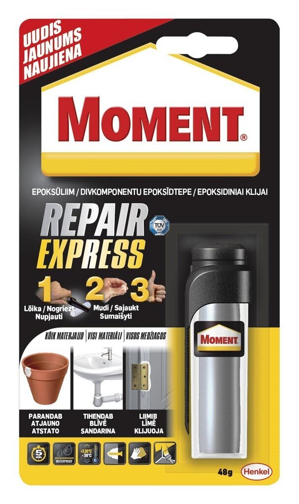 MOMENT Repair Express 5 min 48 g līmes plastilīns cena un informācija | Līmes | 220.lv