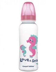 Šaurā kakliņa pudelīte Canpol Babies PP Love&Sea, 250 ml, 59/400 cena un informācija | Bērnu pudelītes un to aksesuāri | 220.lv