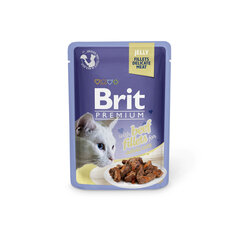 Brit Premium Cat Delicate konservi kaķiem maisiņā Beef in Jelly 85g x 24gab цена и информация | Консервы для котов | 220.lv