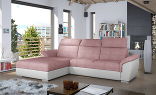Мягкий угловой диван Trevisco, светло-розовый/белый цена и информация | Угловые диваны | 220.lv