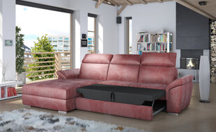 Stūra dīvāns Trevisco, kreisā puse, pelēks/balts цена и информация | Угловые диваны | 220.lv