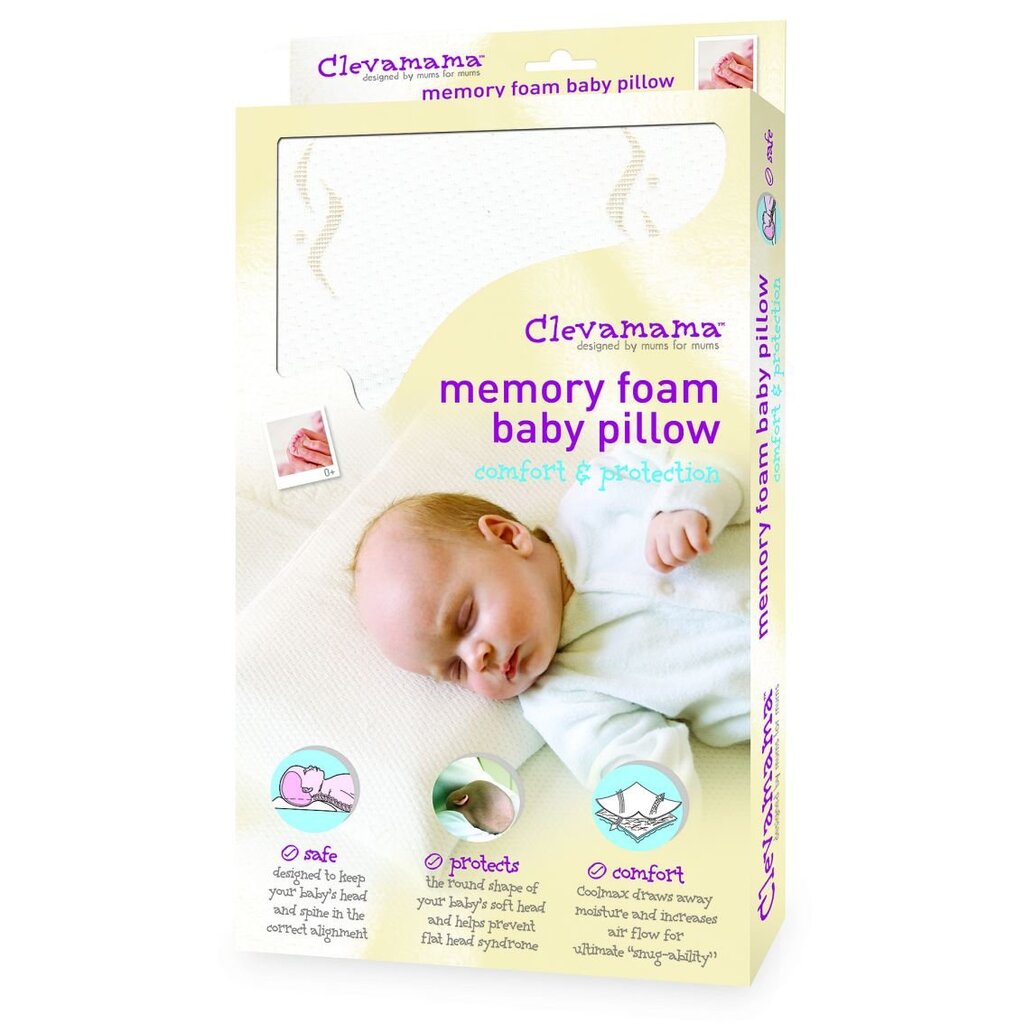 Clevamama Memory Foam Baby Pillow spilvens cena un informācija | Spilveni, guļammaisi, konverti jaundzimušajiem | 220.lv