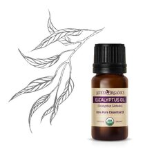 Ekoloģiskā eikalipta ēteriskā eļļa, ateya organics, 10ml cena un informācija | Ēteriskās eļļas, kosmētiskās eļļas, hidrolāti | 220.lv