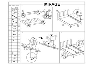 Кровать Signal Meble Mirage, 160x200 см, серая. цена и информация | Кровати | 220.lv