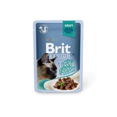 Brit Premium Cat Delicate консервы для кошек в мешке Beef in gravy 85xг 24шт цена и информация | Консервы для котов | 220.lv