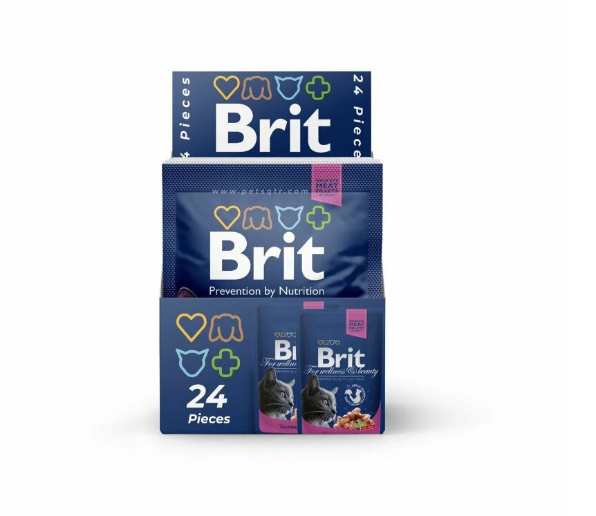 Brit Premium konservi kaķiem maisiņā Chicken&Turkey 100g x 24gab цена и информация | Konservi kaķiem | 220.lv