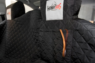 Чехол для автомобильных сидений Hobbydog на липучке Velcro, черный, 190x140 см цена и информация | Аксессуары для путешествий | 220.lv