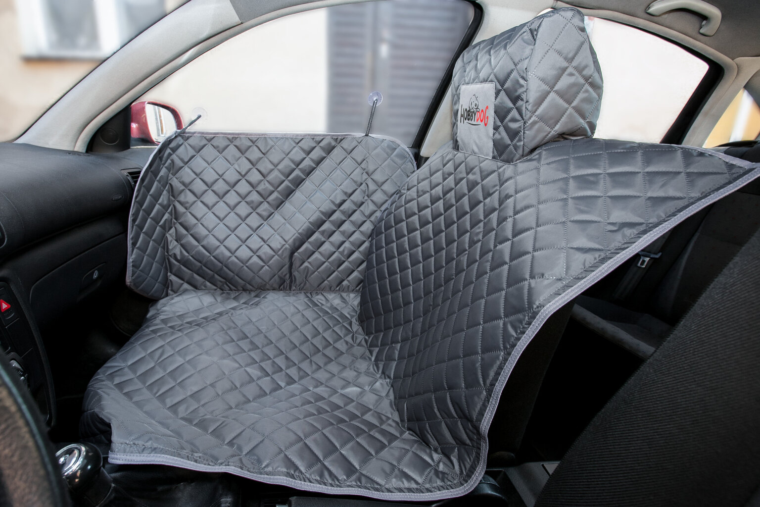 Hobbydog automašīnas sēdekļu pārvalks ar malām un velcro rāvējslēdzēju, pelēks, 160x140 cm цена и информация | Ceļojumu piederumi | 220.lv