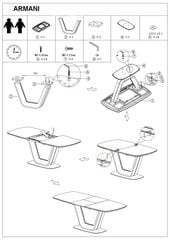 Paplašināms galds Signal Meble Armani, balts cena un informācija | Virtuves galdi, ēdamgaldi | 220.lv