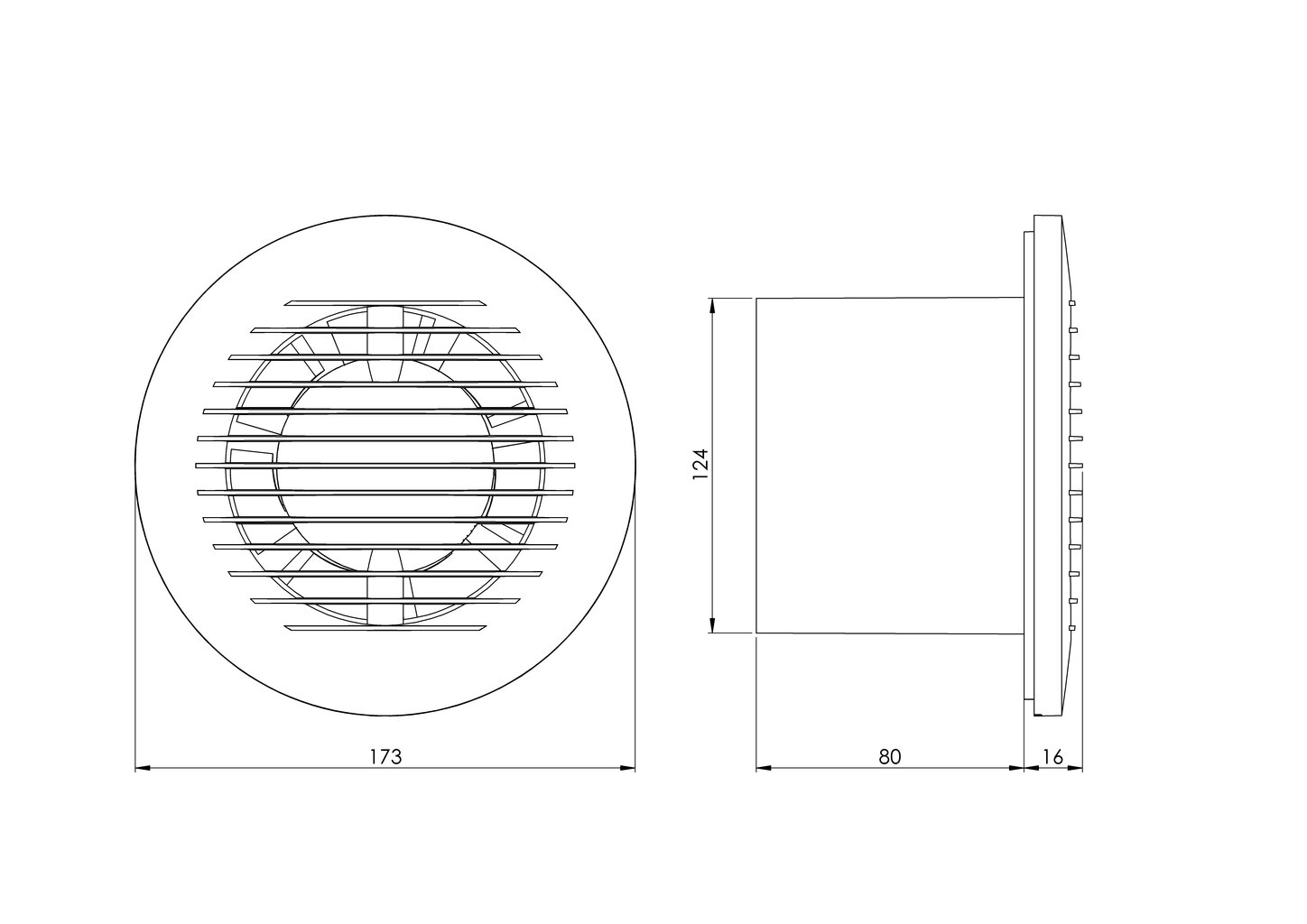 Elektroventilators EUROPLAST EA125T, apaļš E-EXTRA, Ø125mm ar lodīšu gultni, taimeri cena un informācija | Ventilatori vannas istabai | 220.lv