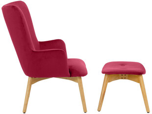 Кресло с подножкой Notio Living Newman, красное цена и информация | Кресла в гостиную | 220.lv