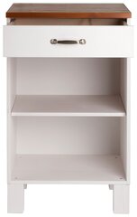 Тумбочка Notio Living Dennis, белая / коричневая цена и информация | Кухонные шкафчики | 220.lv