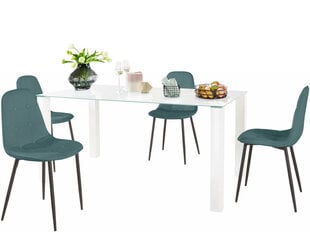 Комплект мебели для столовой Notio Living Dante 160, белый/синий цена и информация | Комплекты мебели для столовой | 220.lv