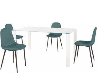 Ēdamistabas mēbeļu komplekts Notio Living Dante 160, balts/zils цена и информация | Комплекты мебели для столовой | 220.lv