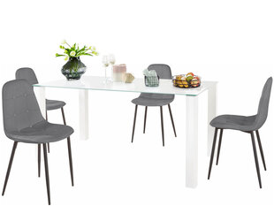 Комплект мебели для столовой Notio Living Dante 160, белый/серый цена и информация | Комплекты мебели для столовой | 220.lv
