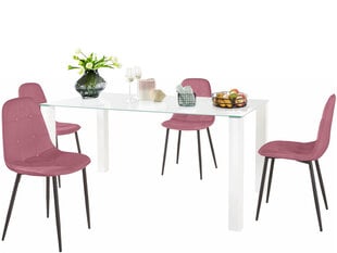 Комплект мебели для столовой Notio Living Dante 160, белый/розовый цена и информация | Комплекты мебели для столовой | 220.lv