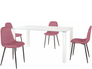Комплект мебели для столовой Notio Living Dante 160, белый/розовый цена и информация | Комплекты мебели для столовой | 220.lv