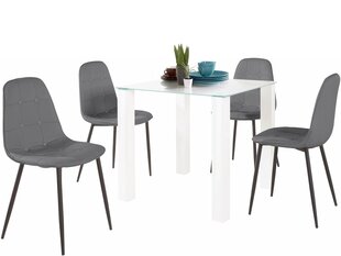 Комплект мебели для столовой Notio Living Dante 80, белый/серый цена и информация | Комплекты мебели для столовой | 220.lv