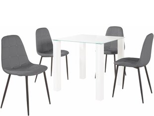 Комплект мебели для столовой Notio Living Dante 80, белый/серый цена и информация | Комплекты мебели для столовой | 220.lv