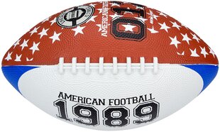 Amerikāņu futbola bumba New Port 16RJ, brūna/balta/zila, 28 cm cena un informācija | Futbola bumbas | 220.lv
