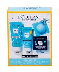 Набор L'Occitane Aqua Reotier для женщин: дневной крем для лица 20 мл + очищающий гель для лица 40 мл + маска для лица 2 х 6 мл цена и информация | Наносите на чистую кожу лица. Подержите около 10-15 минут и смойте водой. | 220.lv