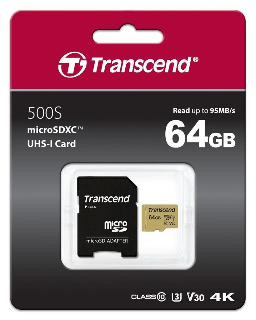 Transcend MicroSDXC 64GB (+SD Adapteris) цена и информация | Atmiņas kartes mobilajiem telefoniem | 220.lv