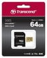Transcend MicroSDXC 64GB (+SD Adapteris) cena un informācija | Atmiņas kartes mobilajiem telefoniem | 220.lv
