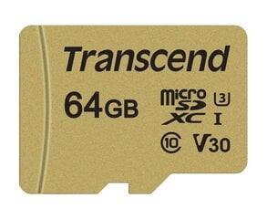 Transcend MicroSDXC 64GB (+адаптер SD) цена и информация | Карты памяти для мобильных телефонов | 220.lv