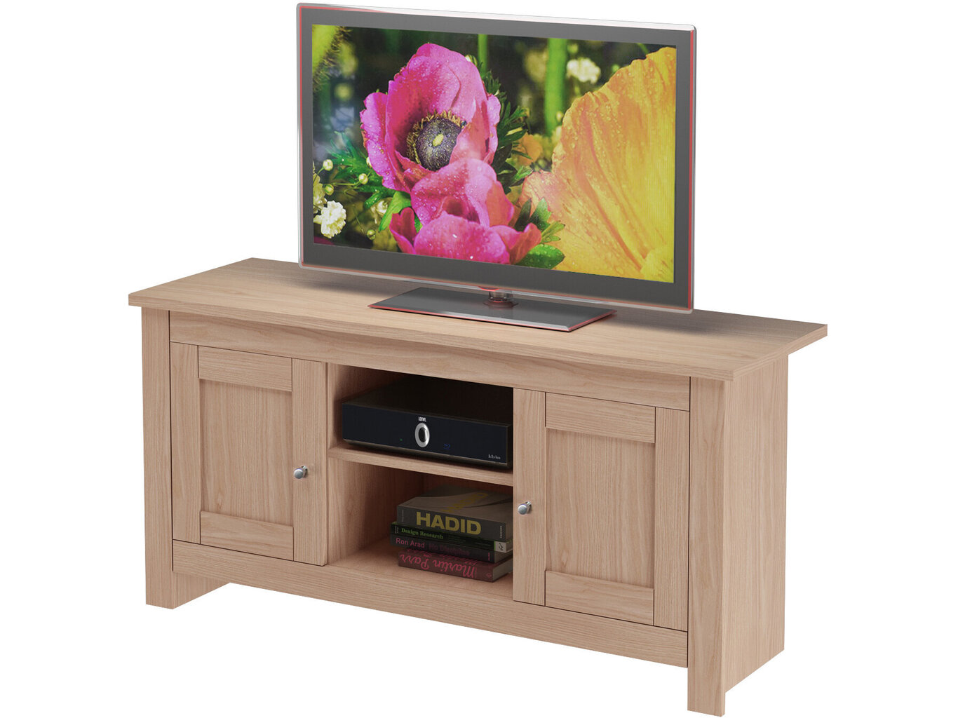TV galdiņš Notio Living Eddie 119, ozola krāsas cena un informācija | TV galdiņi | 220.lv